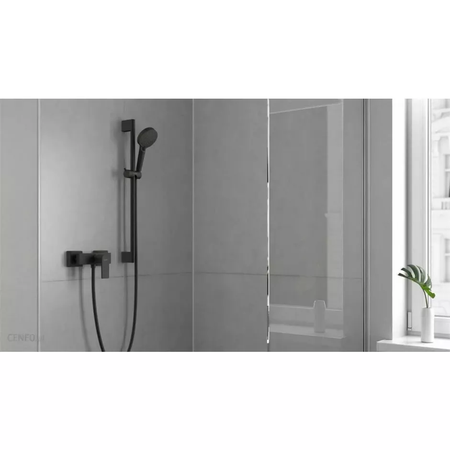 Hansgrohe Vernis Blend 26423670 – zestaw prysznicowy 100 Vario EcoSmart z drążkiem S Puro 65 cm, czarny mat