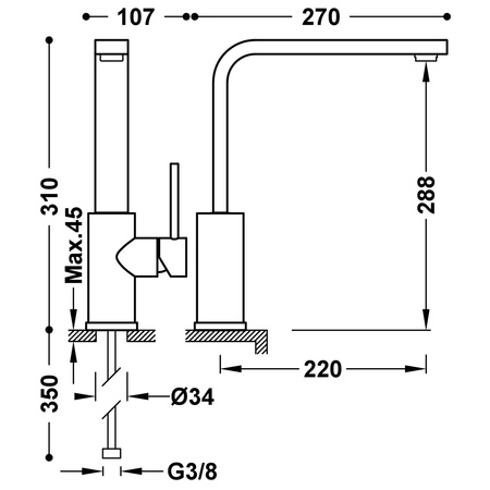 TRES Project Colors Bateria Zlewozmywakowa Kuchenna Czarny Mat 062435NM