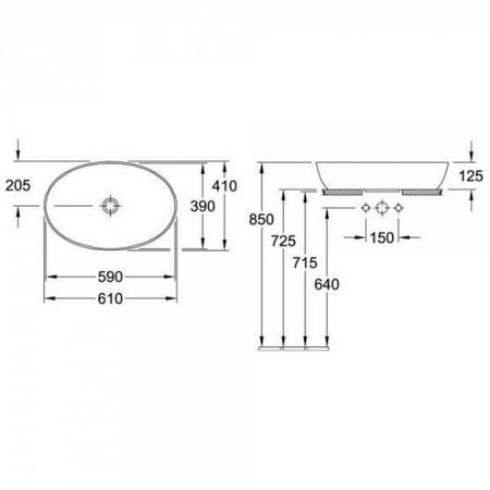 VILLEROY&BOCH Artis Umywalka Nablatowa 41986101