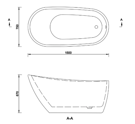EMPORIA Wanna Megan-n Wolnostojąca 150cm Biała EMPORIA-WS205P-1500