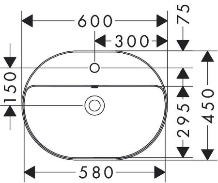 HANSGROHE Xuniva Umywalka Nablatowa Z Otworem Na Baterię 60171450