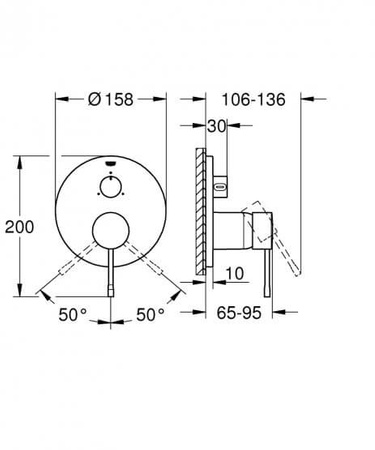 GROHE Essence Essence - Bat. Natr. 3-odb Kol.chrom 24092001