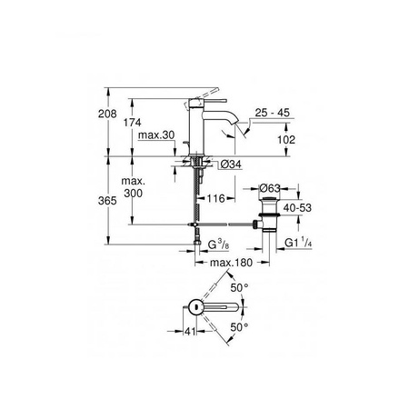 GROHE Essence K. Bateria Umywalkowa, Rozmiar S - Brushed Cool Sunrise ( Złoto Szczotkowane) 23590GN1
