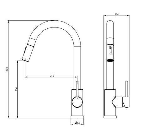 EMPORIA Favo Bateria Kuchenna Z Wyciąganą Wylewką - Stal Szczotkowana EMPORIA-060170ST