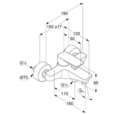 KLUDI Pure&style Bateria Wannowo Prysznicowa 406810575