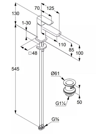 KLUDI Renon Bateria Umywalkowa 422660575