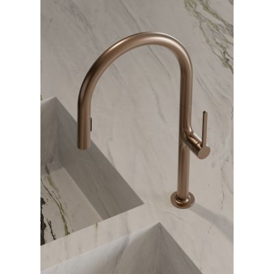 KLUDI Reef Bateria Kuchenna Z Wyciąganą Wylewką - Brąz Szczotkowany 50851N175