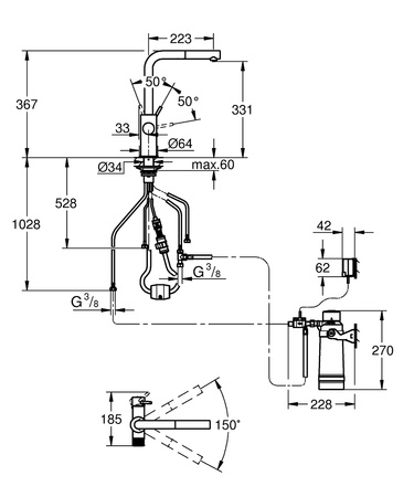GROHE Minta Zestaw Startowy Z Baterią Kuchenną Filtrującą I Filtrem S 30591000