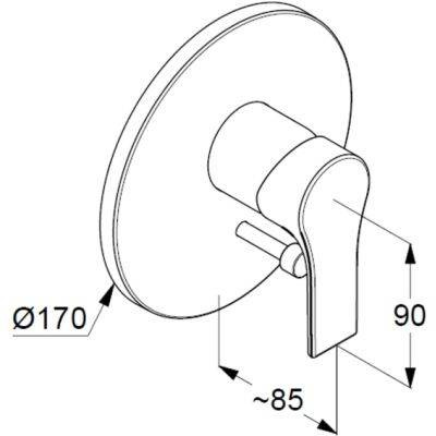 KLUDI Ameo Bateria Wannowo Prysznicowa ,element Zewnętrzny 486500565