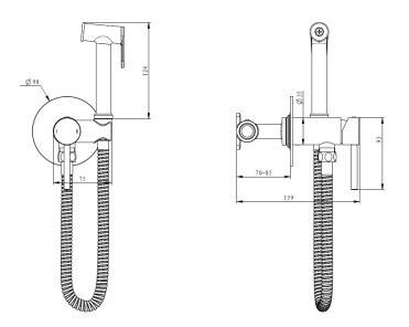 EMPORIA Fly Zestaw Bidetowy - Czarny Mat EMPORIA-03021BM