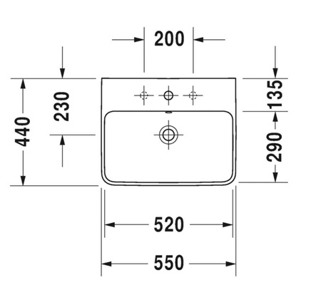 DURAVIT Me By Starck Umywalka 2335550000