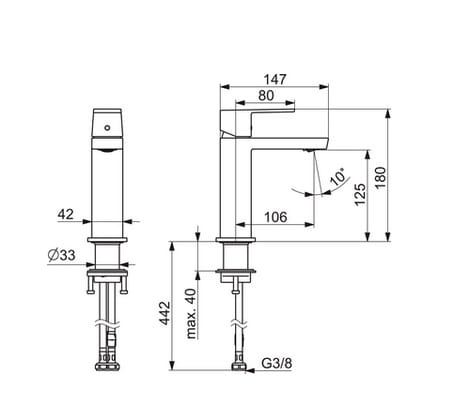 Hansa Stela - Bateria Umywalkowa Eco