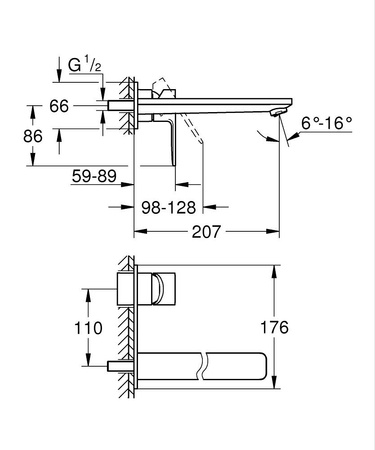 GROHE Lineare Bateria Umywalkowa , Element Zewnętrzny 23444001