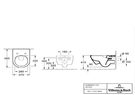 Villeroy&boch Avento - Miska Wc Wisząca Z Deską Combipack