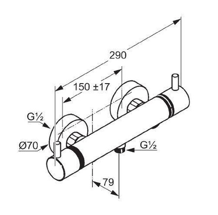 KLUDI Bozz Bateria Prysznicowa Termostatyczna - Czarny Mat 352033938