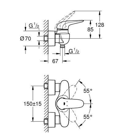 GROHE Eurostyle Jednouchwytowa Bateria Do Obsługi Jednego Wyjścia Wody 23722003