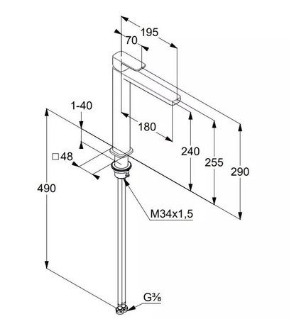 KLUDI Renon Bateria Umywalkowa 240 Mm, Bez Zestawu Odpływowego - Biały Mat 422985375