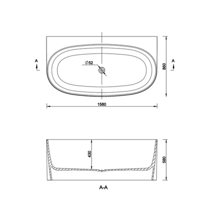 EMPORIA Wanna Sally Przyścienna Bez Przelewu 158 Cm Biała EMPORIA-SALLY0001