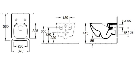 VILLEROY&BOCH Venticello Miska Wcx Wisząca 4611R0RW