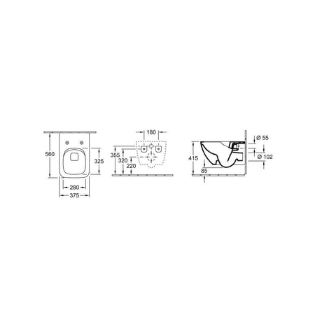 VILLEROY&BOCH Venticello Miska Wc Wisząca 4611R0R1