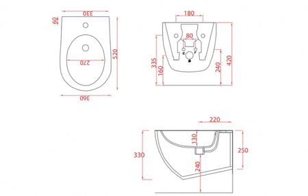 ART CERAM File 2 Bidet Wiszący Biały FLB001