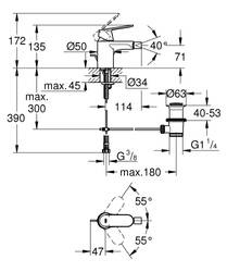 GROHE Eurosmart Eurosmart - Bateria Bidetowa 32839000