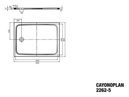KALDEWEI Cayono Brodzik Stalowy 120x80 Z Obniżonym Nośnikiem 2262-5/ 362247980001