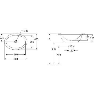 VILLEROY&BOCH Loop&friends Umywalka Podblatowa 4A5500R1
