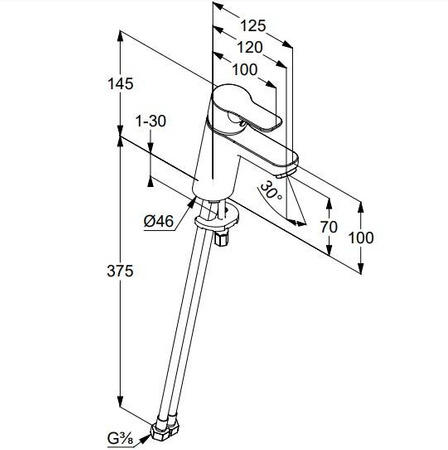 KLUDI Pure&easy Pure&easy - Bat. Umywalkowa 70 B/k Chrom 370280565