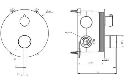 EMPORIA Fly Bateria Wannowo Prysznicowa Termostatyczna Podtynkowa Z Elementem Podtynkowym - Złoty EMPORIA-03043GD