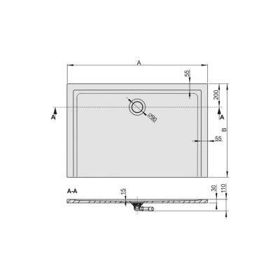 Sanplast Space Mineral - Brodzik Prost. 100x75