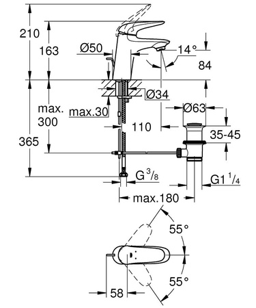 GROHE Eurostyle Eurostyle - Bateria Umywalkowa 23707003