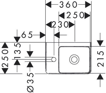 Hansgrohe Xelu Q -mała Umywalka Wisząca Z/o Bez Przelewu Z Półką Po Lewej