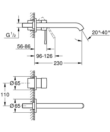 GROHE Essence Essence New - Bateria Umywalkowa 2-otw. Rozm. L 19967001