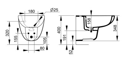 CERAMICA DOLOMITE S.P.A. Gemma 2 Bidet Wiszący D522601
