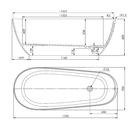 EMPORIA Wanna Sandy Wolnostojąca 170x70 Cm Biała SANDY0001