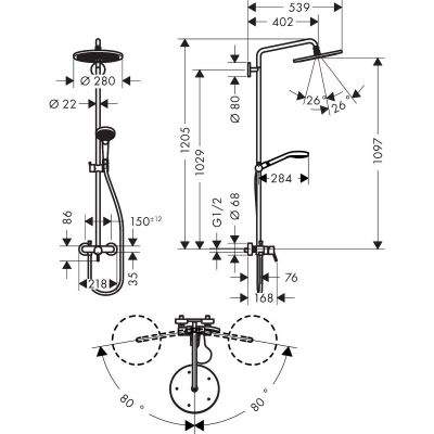 HANSGROHE Croma Zestaw Natryskowy 26791000
