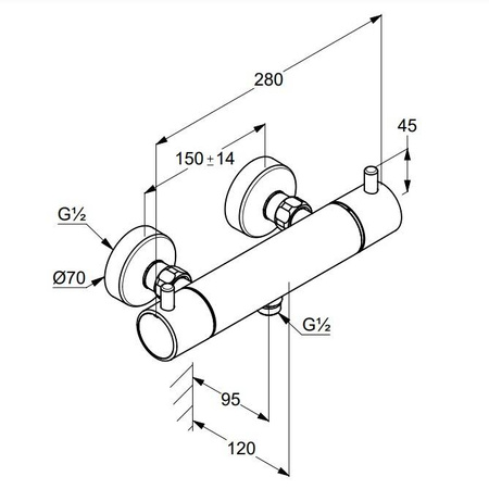 KLUDI Bozz Bateria Prysznicowa - Złoty Szczotkowany 35203n038