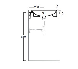 SIMAS Flow Umywalka Wisząca 87x49,5 Cm FL05