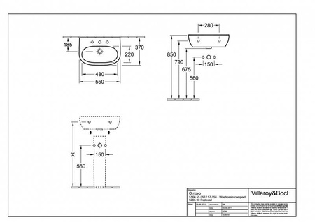 VILLEROY&BOCH O.novo Umywalka 51665501