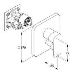 KLUDI Pure&style Bateria Wannowo Prysznicowa  - Element Zewnętrzny 406500575