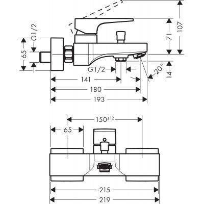 Hansgrohe Metropol - Bateria Wannowa