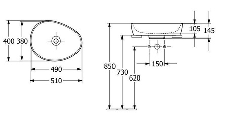 VILLEROY&BOCH Antao Villeroy - Antao Umywalka Nablatowa 51x40 4A7351R1