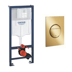 GROHE Rapid Stelaż Do Miski Wc 2 W 1 + Przycisk -  Cool Sunrise (złoty)  GROHE-PGC-11.1