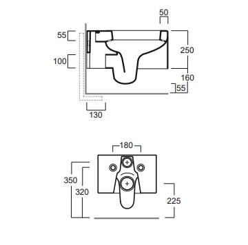 SIMAS Frozen Miska Wisząca Z Mocowaniem F85 FZ18+F85