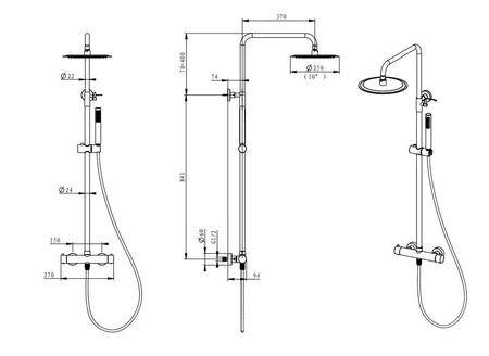 EMPORIA Fly Zestaw Prysznicowy Termostatyczny EMPORIA-0401202CHR