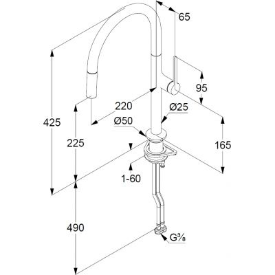 KLUDI Reef Bateria Kuchenna Z Wyciąganą Wylewką - Brąz Szczotkowany 50851N175