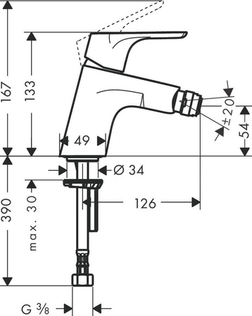 Hansgrohe Focus - Bateria Bidetowa Z Kpl. Push-open