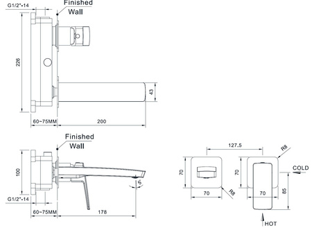 EMPORIA Teo Bateria Umywalkowa Podynkowa Z Elementem Montażowym EMPORIA-02012CHR