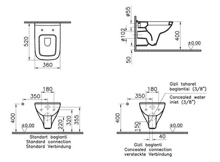 VITRA S 20 Miska Wc 5507B003-0101